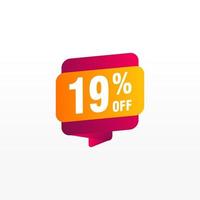 19 discount, Sales Vector badges for Labels, , Stickers, Banners, Tags, Web Stickers, New offer. Discount origami sign banner.