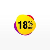 18 discount, Sales Vector badges for Labels, , Stickers, Banners, Tags, Web Stickers, New offer. Discount origami sign banner.