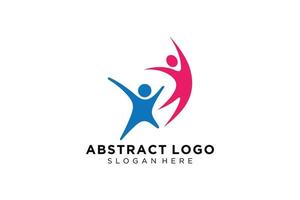 colección de logotipos de personas y familias abstractas vectoriales, iconos de personas, plantilla de logotipo de salud, símbolo de cuidado. vector