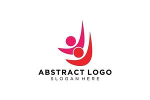 colección de logotipos de personas y familias abstractas vectoriales, iconos de personas, plantilla de logotipo de salud, símbolo de cuidado. vector