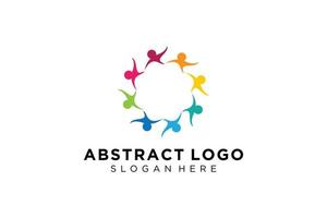 colección de logotipos de personas y familias abstractas vectoriales, iconos de personas, plantilla de logotipo de salud, símbolo de cuidado. vector