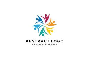 colección de logotipos de personas y familias abstractas vectoriales, iconos de personas, plantilla de logotipo de salud, símbolo de cuidado. vector