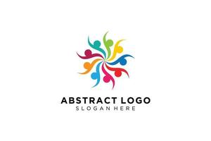 colección de logotipos de personas y familias abstractas vectoriales, iconos de personas, plantilla de logotipo de salud, símbolo de cuidado. vector