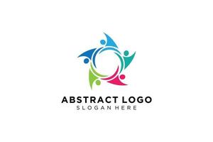 colección de logotipos de personas y familias abstractas vectoriales, iconos de personas, plantilla de logotipo de salud, símbolo de cuidado. vector