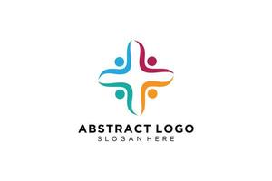 colección de logotipos de personas y familias abstractas vectoriales, iconos de personas, plantilla de logotipo de salud, símbolo de cuidado. vector