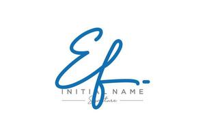 Initial EF signature logo template vector. Hand drawn Calligraphy lettering Vector illustration.