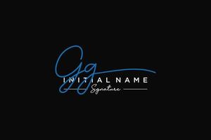 Initial GG signature logo template vector. Hand drawn Calligraphy lettering Vector illustration.