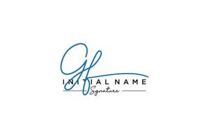 Initial GF signature logo template vector. Hand drawn Calligraphy lettering Vector illustration.