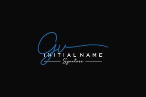 Initial GV signature logo template vector. Hand drawn Calligraphy lettering Vector illustration.