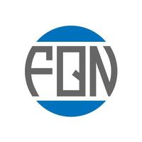 diseño de logotipo de letra fqn sobre fondo blanco. concepto de logotipo de círculo de iniciales creativas fqn. diseño de letras fqn. vector