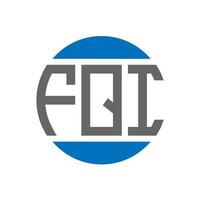 FQI letter logo design on white background. FQI creative initials circle logo concept. FQI letter design. vector