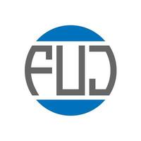 diseño de logotipo de letra fuj sobre fondo blanco. concepto de logotipo de círculo de iniciales creativas de fuj. diseño de letras fuj. vector