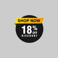 18 discount, Sales Vector badges for Labels, , Stickers, Banners, Tags, Web Stickers, New offer. Discount origami sign banner.