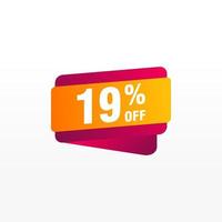 19 discount, Sales Vector badges for Labels, , Stickers, Banners, Tags, Web Stickers, New offer. Discount origami sign banner.