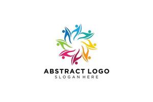 colección de logotipos de personas y familias abstractas vectoriales, iconos de personas, plantilla de logotipo de salud, símbolo de cuidado. vector