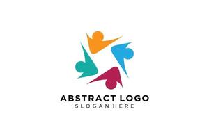 colección de logotipos de personas y familias abstractas vectoriales, iconos de personas, plantilla de logotipo de salud, símbolo de cuidado. vector