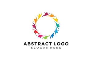 colección de logotipos de personas y familias abstractas vectoriales, iconos de personas, plantilla de logotipo de salud, símbolo de cuidado. vector