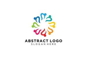 colección de logotipos de personas y familias abstractas vectoriales, iconos de personas, plantilla de logotipo de salud, símbolo de cuidado. vector