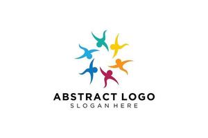 colección de logotipos de personas y familias abstractas vectoriales, iconos de personas, plantilla de logotipo de salud, símbolo de cuidado. vector