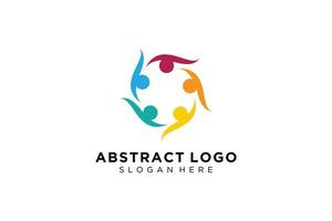 colección de logotipos de personas y familias abstractas vectoriales, iconos de personas, plantilla de logotipo de salud, símbolo de cuidado. vector