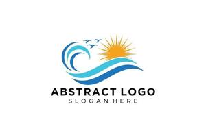 Abstract water wave splash logo symbol and icon design. vector