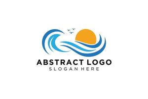 diseño de icono y símbolo de logotipo de salpicadura de onda de agua abstracta. vector