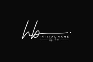 Initial HB signature logo template vector. Hand drawn Calligraphy lettering Vector illustration.