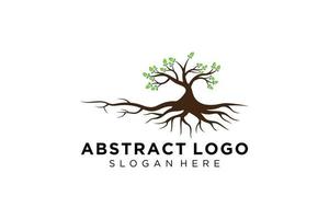 Green tree logo design natural and abstract leaf. vector