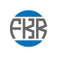 diseño de logotipo de letra fkr sobre fondo blanco. concepto de logotipo de círculo de iniciales creativas fkr. diseño de letras fkr. vector