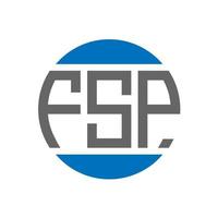 diseño de logotipo de letra fsp sobre fondo blanco. concepto de logotipo de círculo de iniciales creativas fsp. diseño de letras fsp. vector