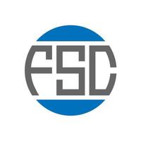 diseño de logotipo de letra fsc sobre fondo blanco. concepto de logotipo de círculo de iniciales creativas fsc. diseño de carta fsc. vector