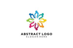 colección de logotipos de personas y familias abstractas vectoriales, iconos de personas, plantilla de logotipo de salud, símbolo de cuidado. vector