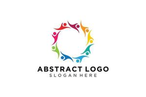 colección de logotipos de personas y familias abstractas vectoriales, iconos de personas, plantilla de logotipo de salud, símbolo de cuidado. vector