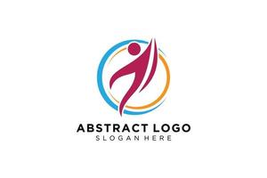 colección de logotipos de personas y familias abstractas vectoriales, iconos de personas, plantilla de logotipo de salud, símbolo de cuidado. vector