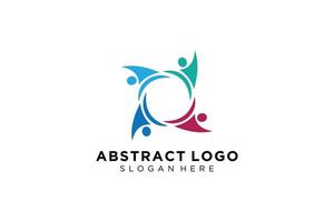 colección de logotipos de personas y familias abstractas vectoriales, iconos de personas, plantilla de logotipo de salud, símbolo de cuidado. vector