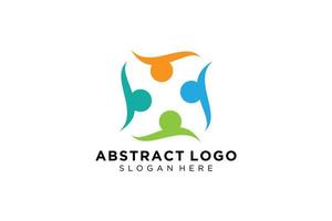 colección de logotipos de personas y familias abstractas vectoriales, iconos de personas, plantilla de logotipo de salud, símbolo de cuidado. vector