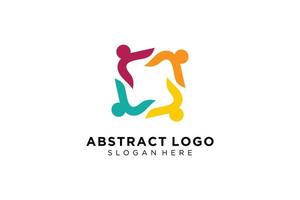 colección de logotipos de personas y familias abstractas vectoriales, iconos de personas, plantilla de logotipo de salud, símbolo de cuidado. vector