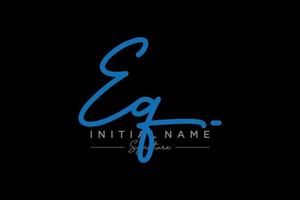 Initial EQ signature logo template vector. Hand drawn Calligraphy lettering Vector illustration.