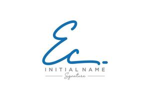 Initial EC signature logo template vector. Hand drawn Calligraphy lettering Vector illustration.