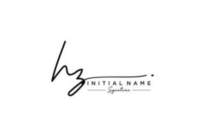 Initial HZ signature logo template vector. Hand drawn Calligraphy lettering Vector illustration.