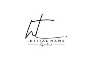 Initial HT signature logo template vector. Hand drawn Calligraphy lettering Vector illustration.