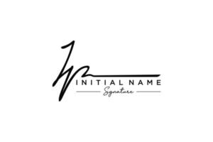 Initial JP signature logo template vector. Hand drawn Calligraphy lettering Vector illustration.