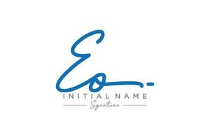 Initial EO signature logo template vector. Hand drawn Calligraphy lettering Vector illustration.