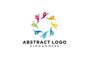 colección de logotipos de personas y familias abstractas vectoriales, iconos de personas, plantilla de logotipo de salud, símbolo de cuidado. vector