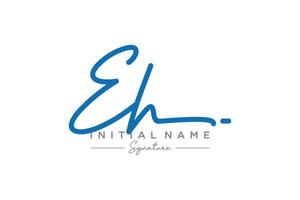 Initial EH signature logo template vector. Hand drawn Calligraphy lettering Vector illustration.
