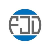 diseño de logotipo de letra fjd sobre fondo blanco. concepto de logotipo de círculo de iniciales creativas fjd. diseño de letras fjd. vector