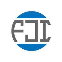 FJI letter logo design on white background. FJI creative initials circle logo concept. FJI letter design. vector