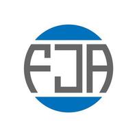 diseño de logotipo de letra fja sobre fondo blanco. concepto de logotipo de círculo de iniciales creativas fja. diseño de letras fja. vector