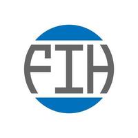 diseño de logotipo de letra fih sobre fondo blanco. concepto de logotipo de círculo de iniciales creativas fih. diseño de letra fih. vector