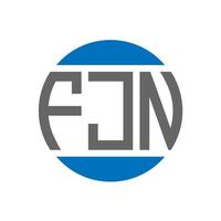 FJN letter logo design on white background. FJN creative initials circle logo concept. FJN letter design. vector